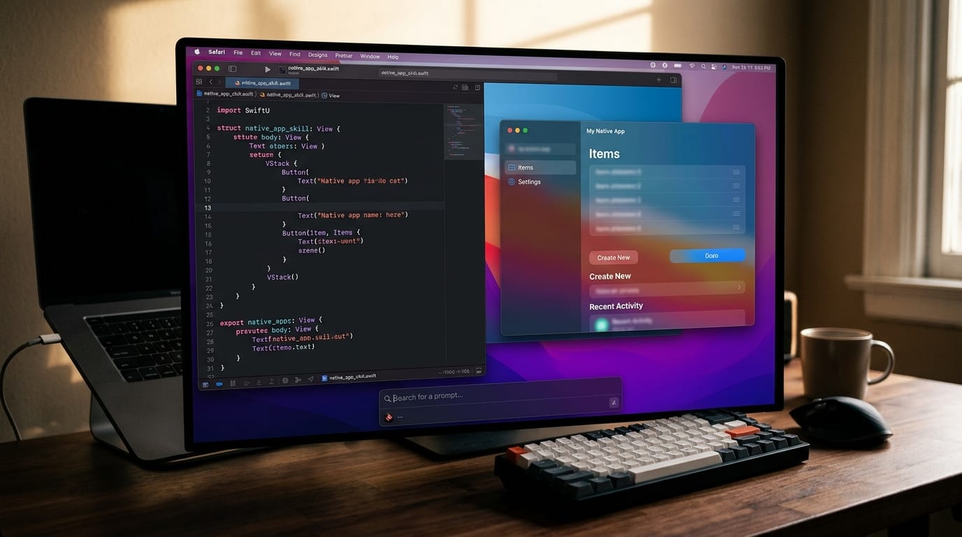 Polished macOS desktop interface with native app styling representing Claude agent development skill