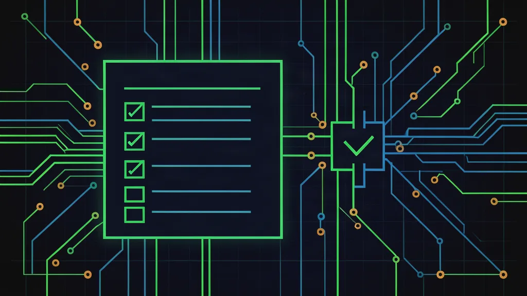 Retro-terminal circuit schematic of a document brief feeding into a review gate with nodes