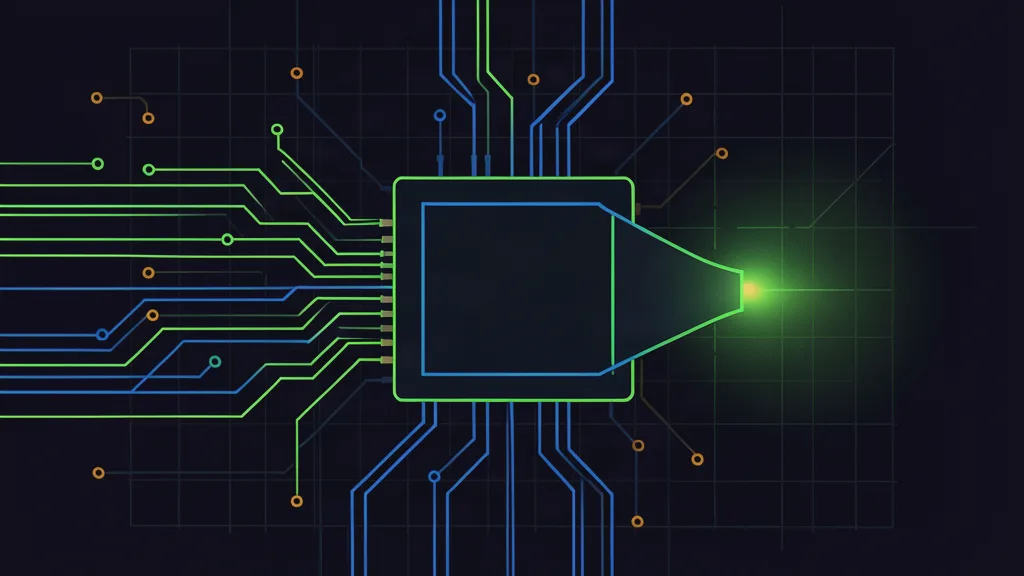 Retro-terminal circuit schematic of a signal router feeding a glowing bid node